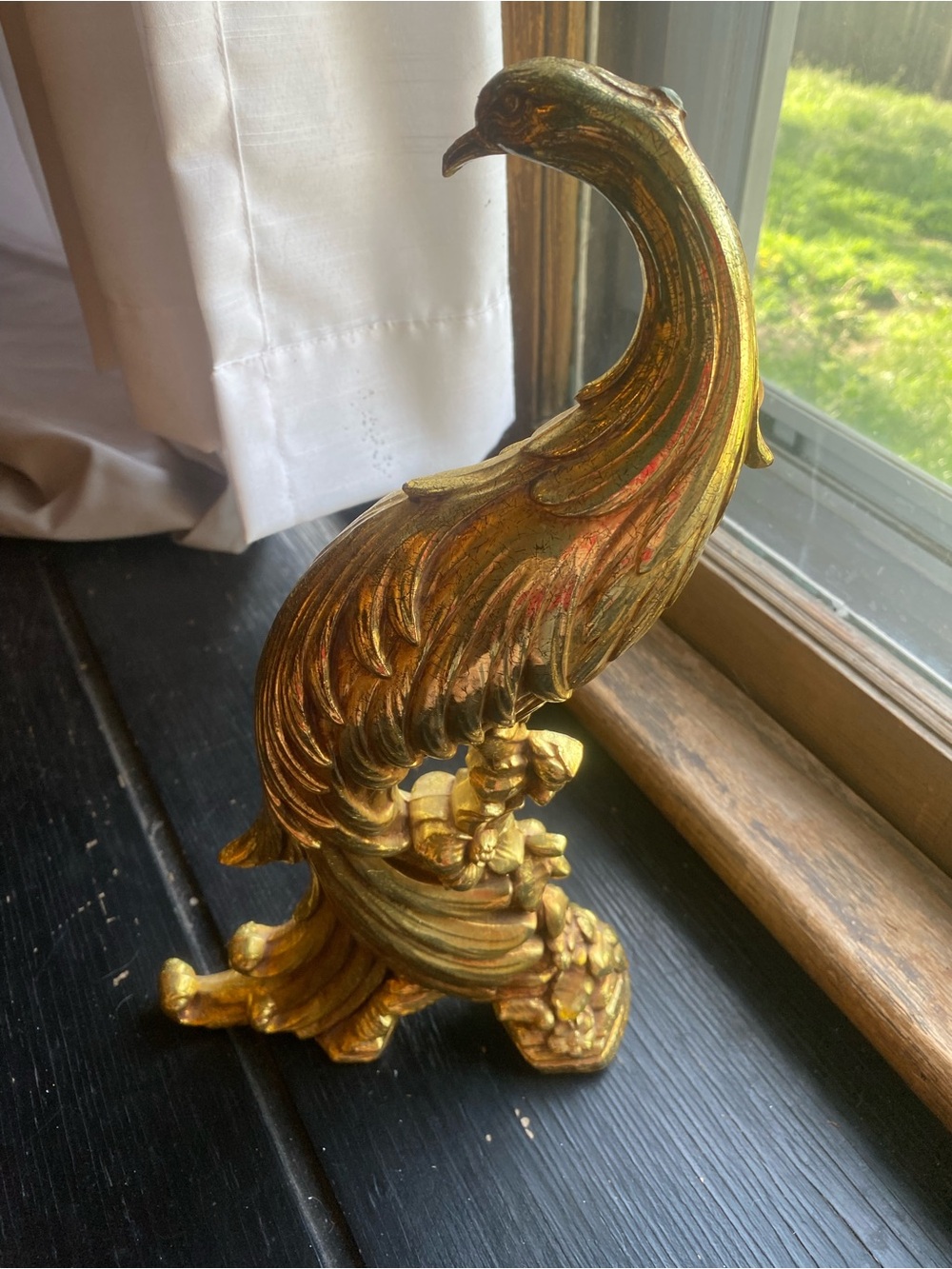 Gold Decorative Peacock Accent Statue - Home Accents Decor